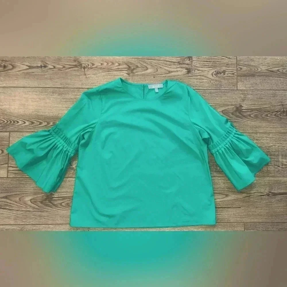 Marled green L top